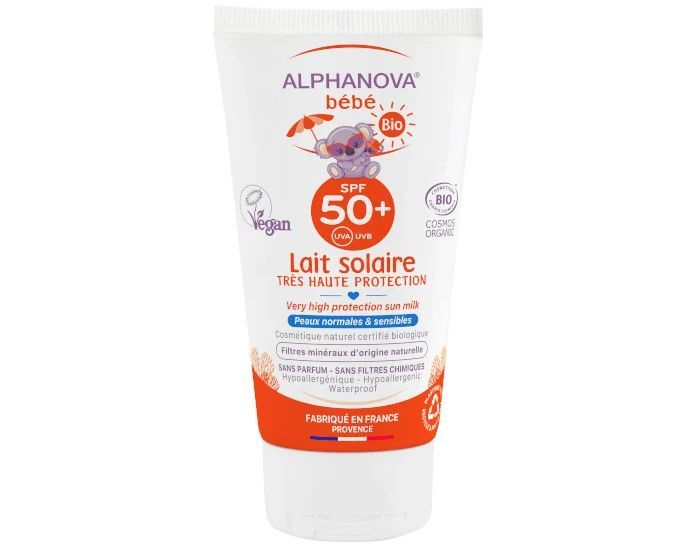 Alphanova - Sun Bébé Lait Solaire Bio Très Haute Protection - SPF 50 - 50 ml