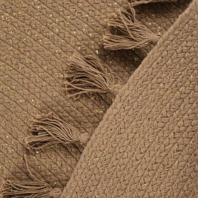 Tapis rond tressé avec fil doré Lisette (140 cm) (Nattiot) - Image 2