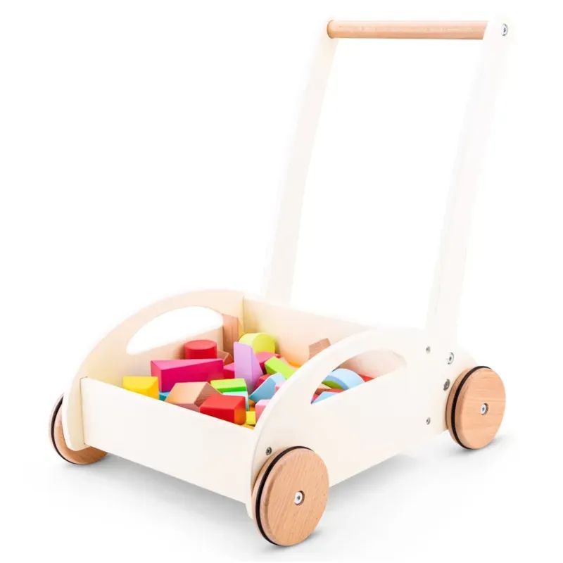Chariot de marche et blocs en bois (New Classic Toys) - Couverture