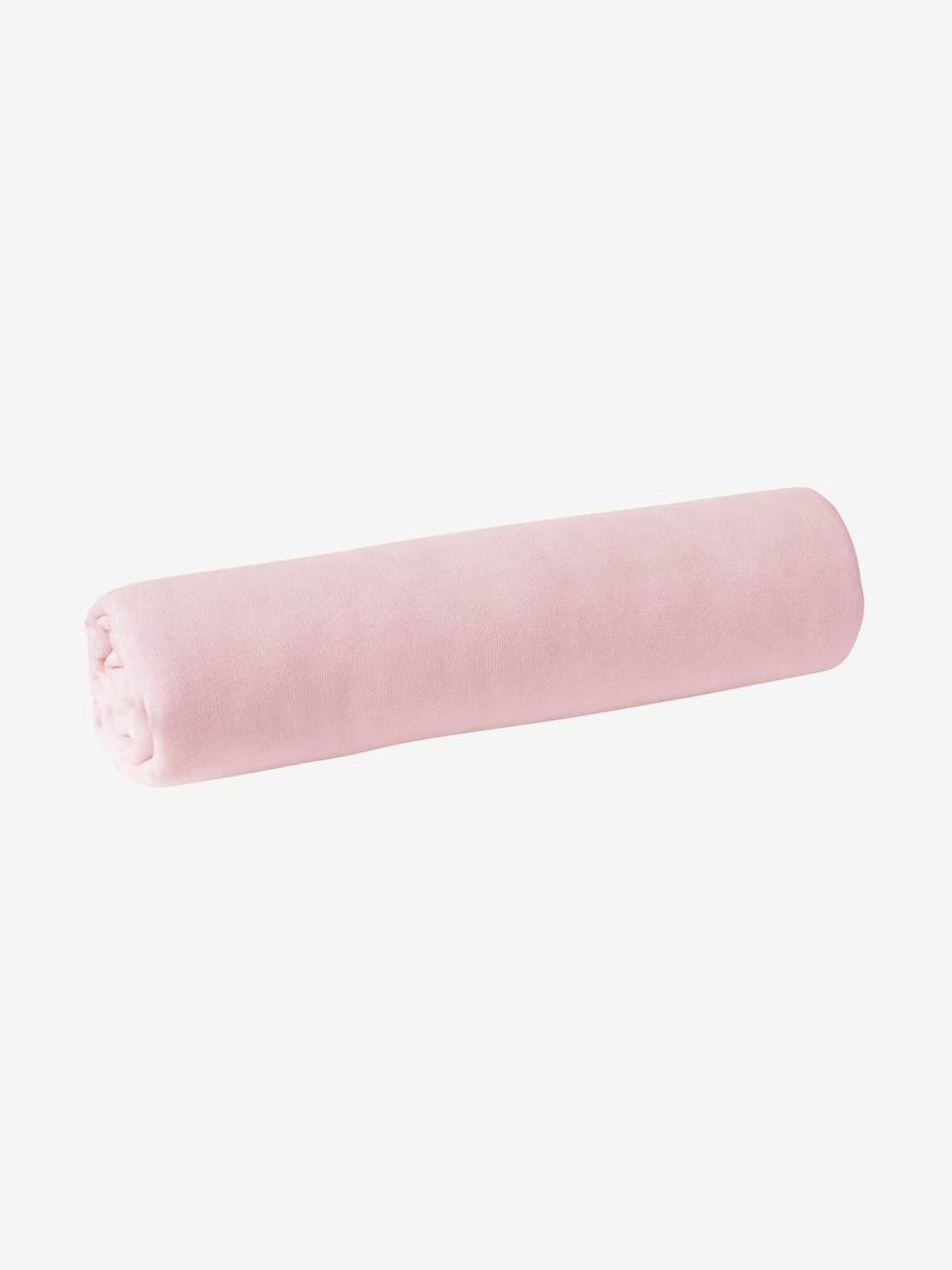Lot de 2 draps-housses bébé en jersey extensible rose pâle + blanc (Vertbaudet) - Image 1