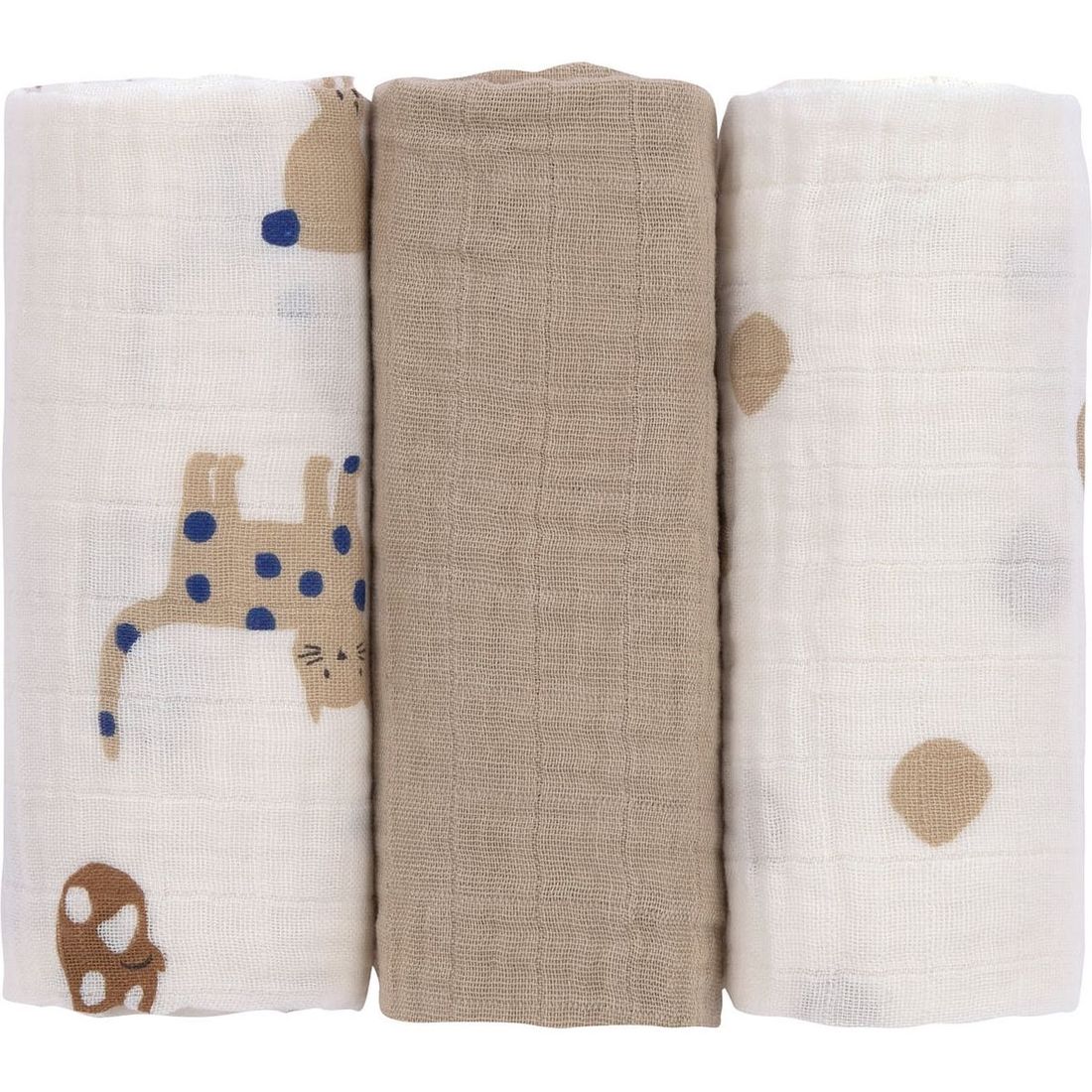 Lot de 3 langes Little Mateys bleu roi (60 x 60 cm) (Lassig) - Couverture