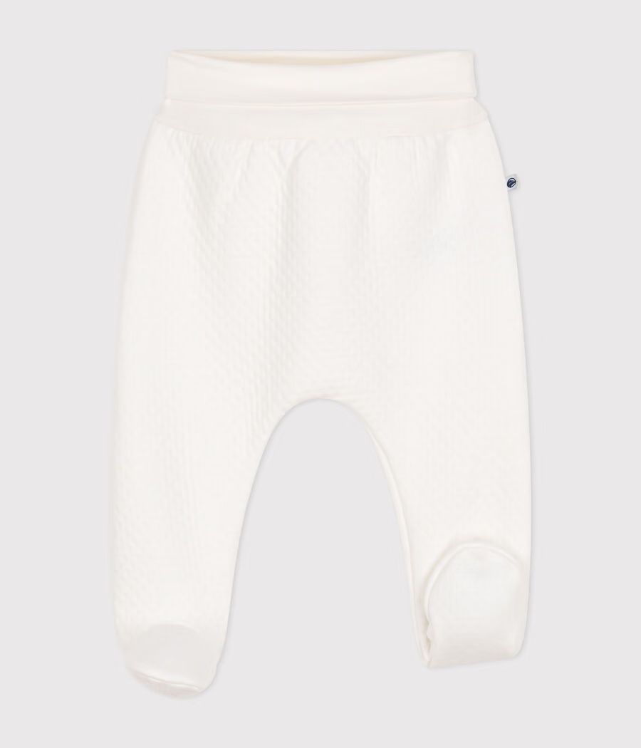 Pantalon à pieds bébé en coton épais uni (Petit Bateau) - Couverture