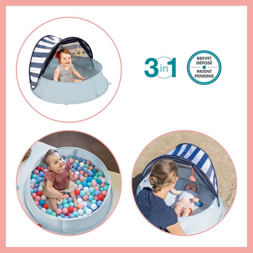 Nid 3-en-1 Aquani aire de jeux et piscine anti-UV - Marinière - Rayures (Babymoov) - Image 3