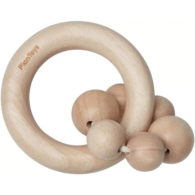 Hochet perles naturel (Plan Toys) - Image 1