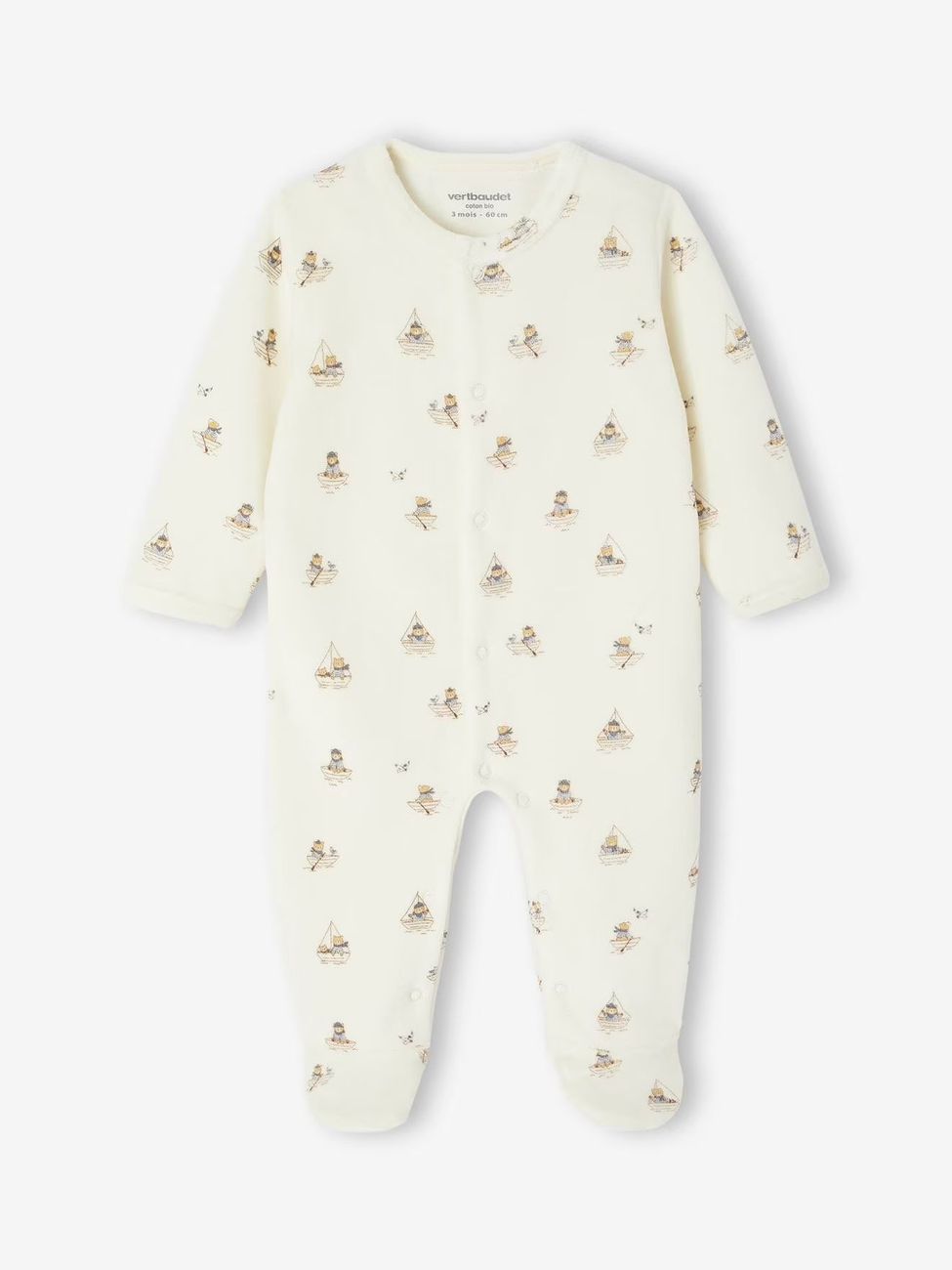Lot de 3 pyjamas bébé garçon en velours bleu nuit (Vertbaudet) - Image 1