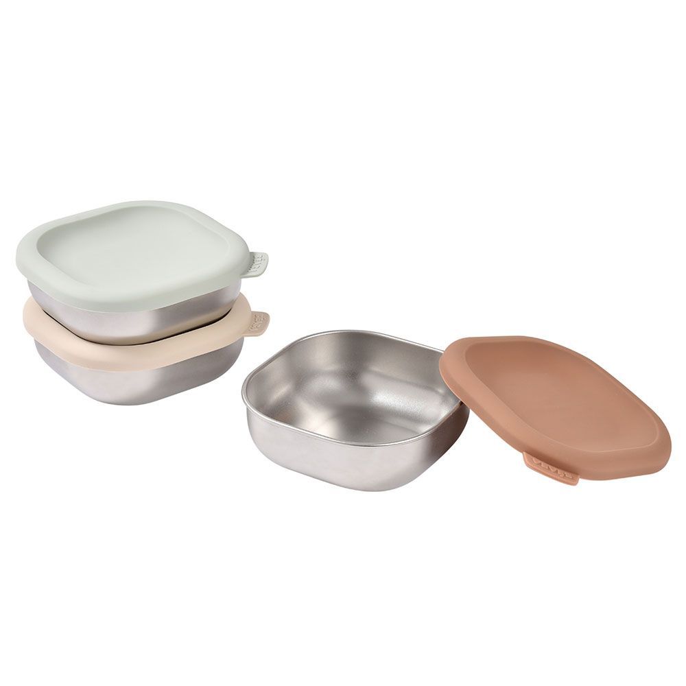 Lot de 3 boîtes repas multi-usage en inox (Béaba) - Image 1