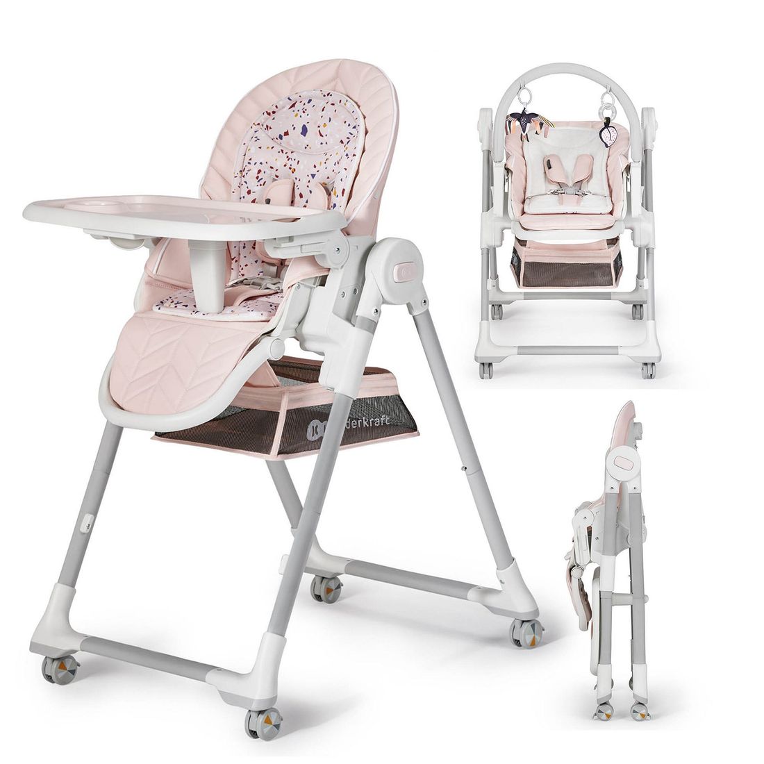 Chaise haute LASTREE rose (Kinderkraft) - Couverture