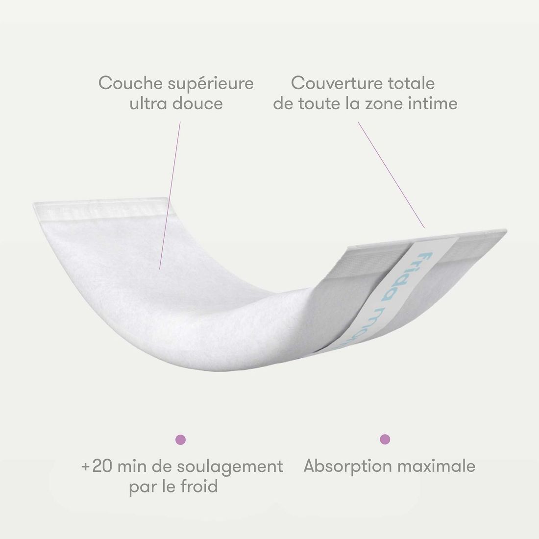 Compresses froides de soulagement rapide + culottes post-partum jetables (8 compresses + 2 culottes) (Frida) - Image 2