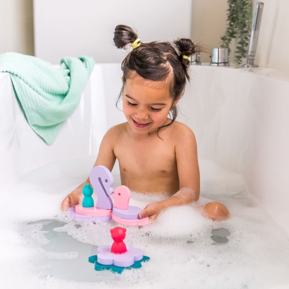 Puzzle de bain en mousse friends La mare enchantée (12 blocs) (Quut) - Image 3