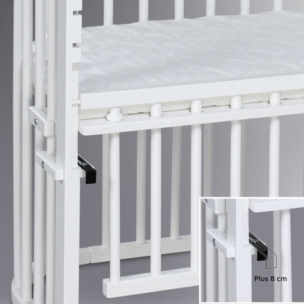 Grand lit berceau cododo blanc avec matelas - maxi comfort + (BABYBAY) - Image 1