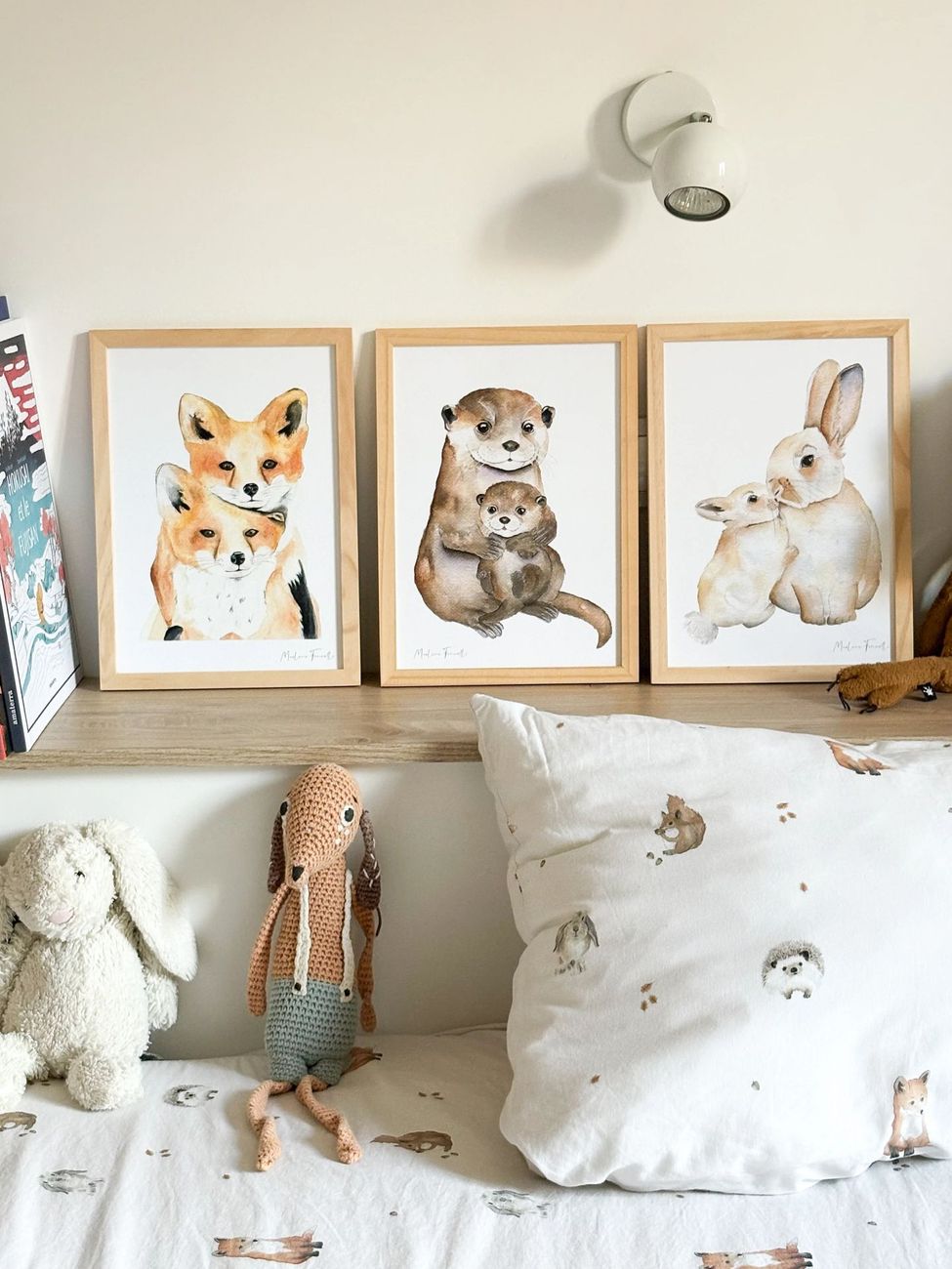 Affiche famille loutre aquarelle – Poster animal pour chambre bébé et enfant (Les Aquarelles de Marlène) - Image 8