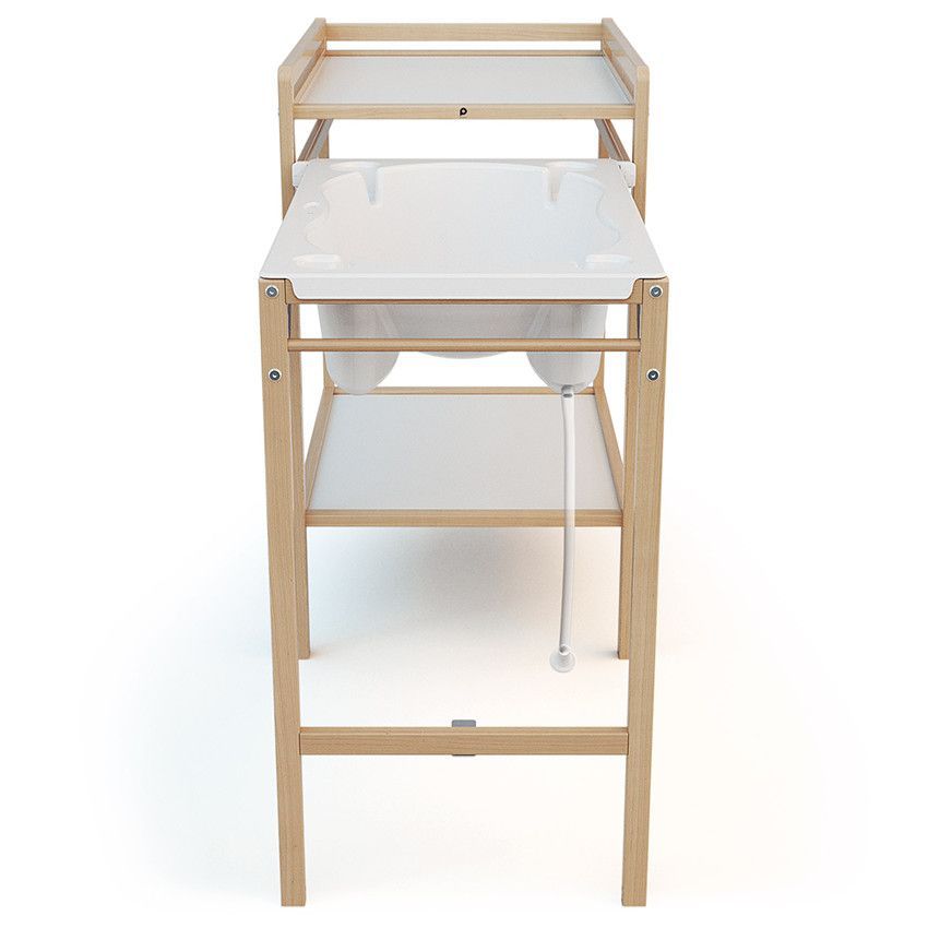 Table à langer coulissante 2 en 1 Tiny avec baignoire intégrée - Beige (Prémaman) - Image 4