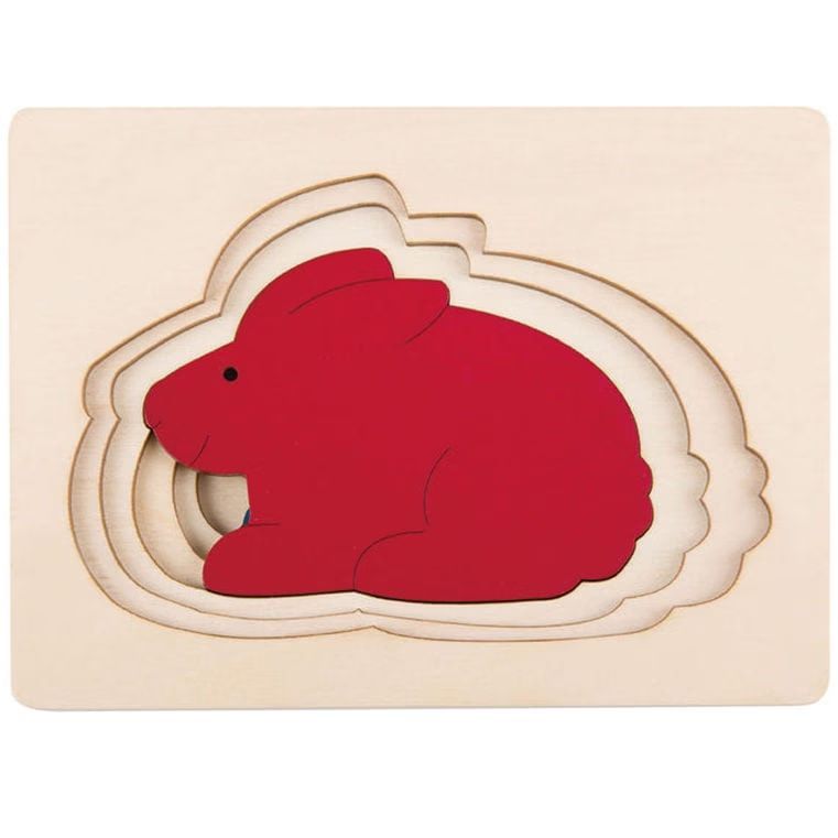Puzzle enfant encastrement hape 5 lapins (Hape) - Image 3