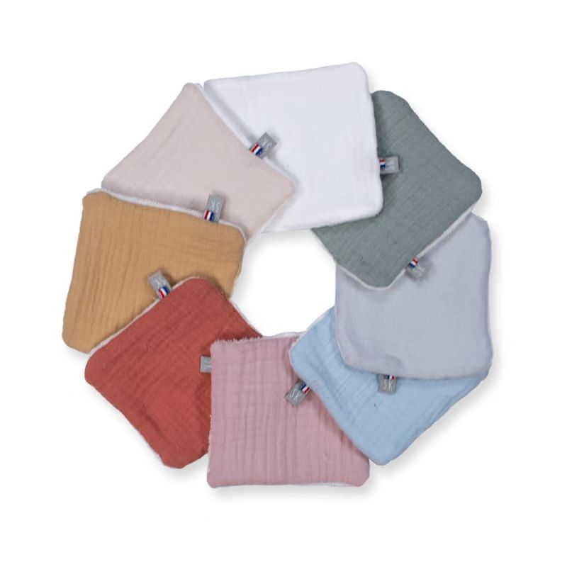 8 lingettes lavables bambou coton jeanne (Sevira Kids) - Image 1