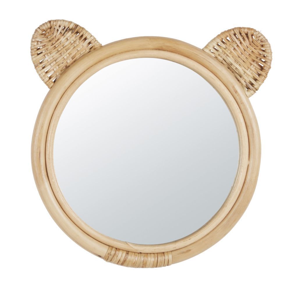Miroir rond et oreilles en rotin beige D30 (Maisons du Monde) - Couverture