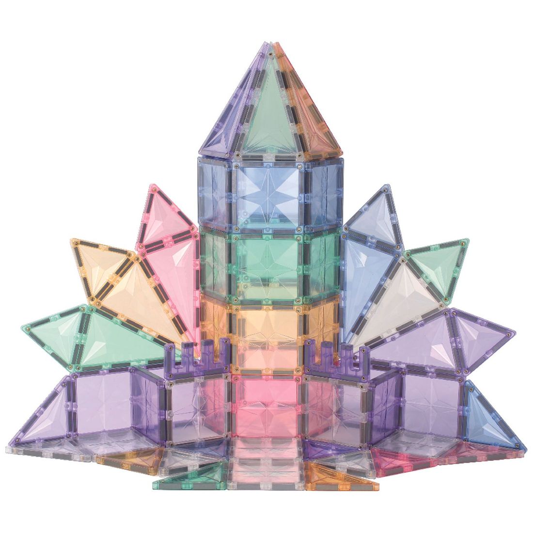 Mega kit de construction magnétique Creative Pastel (210 pièces) (Cleverclixx) - Image 1