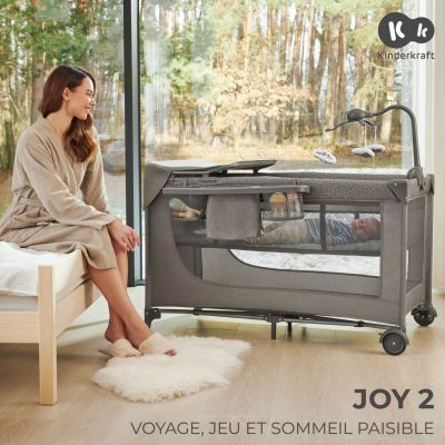 Lit parapluie 3 en 1 Joy 2 avec accessoires Dark Grey (Kinderkraft) - Image 2