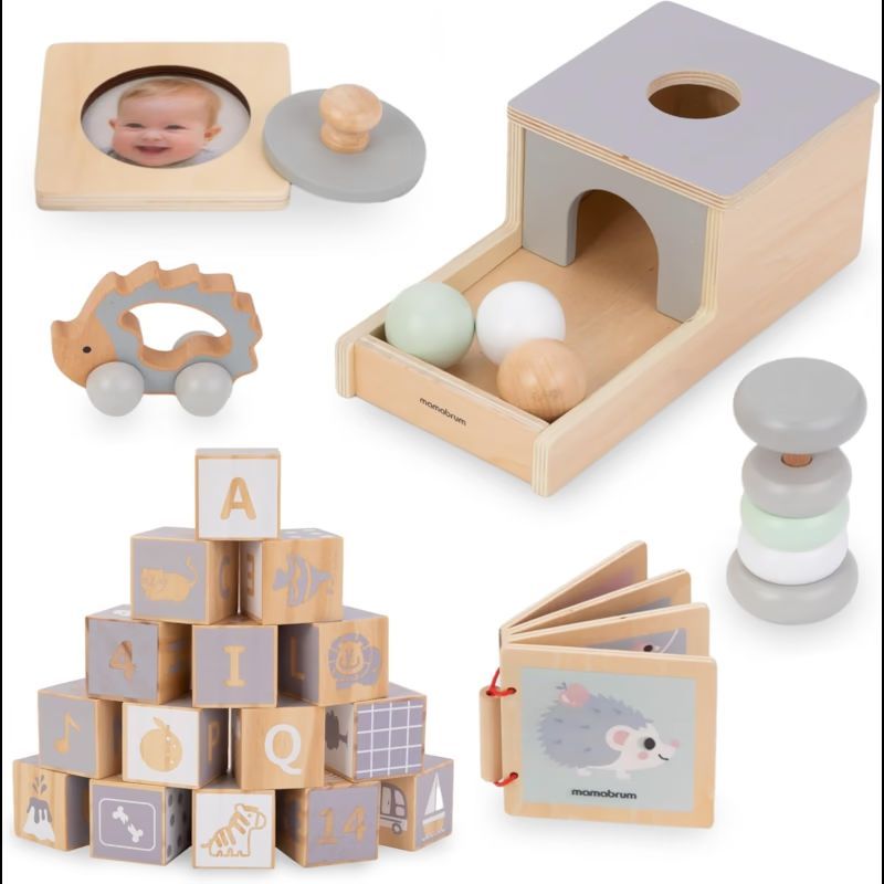 Jeux éveil sensoriel montessori bois (Mamabrum) - Image 1