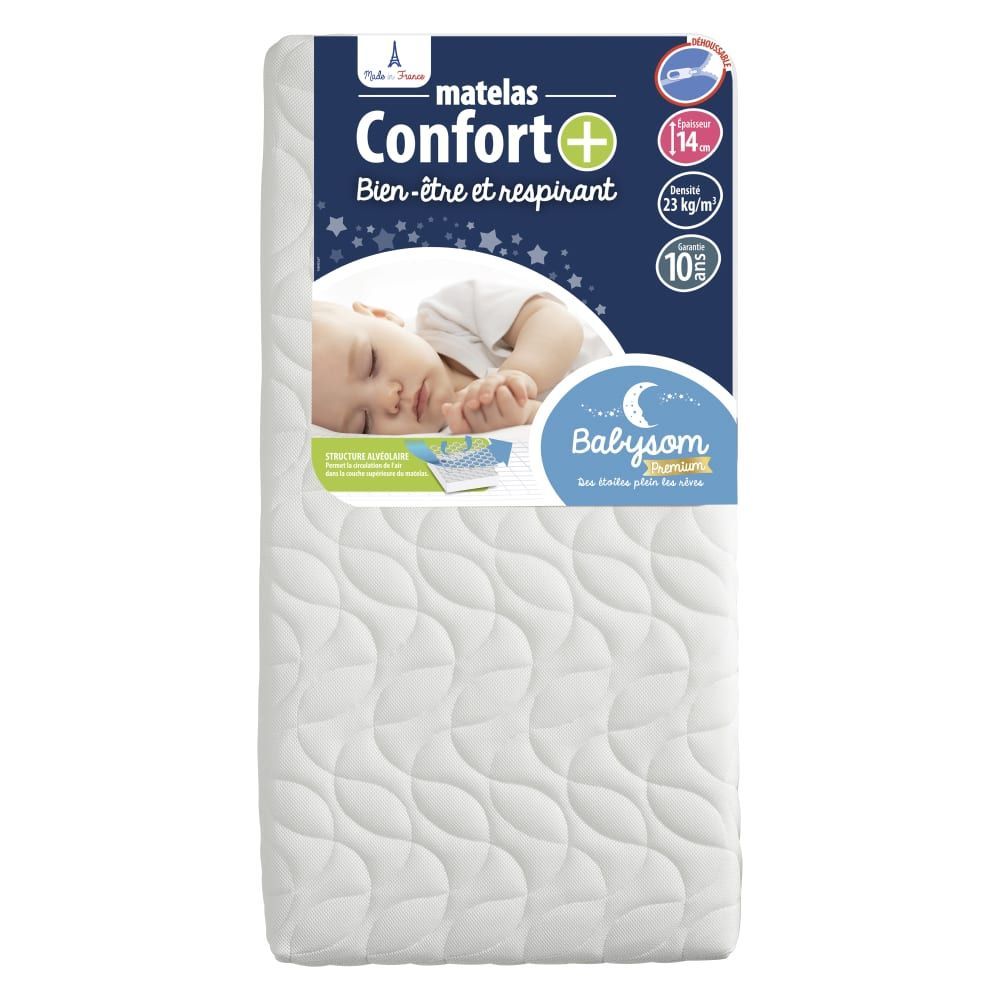 Matelas bébé respirant et déhoussable 70x140x14 (babysom) - Image 2