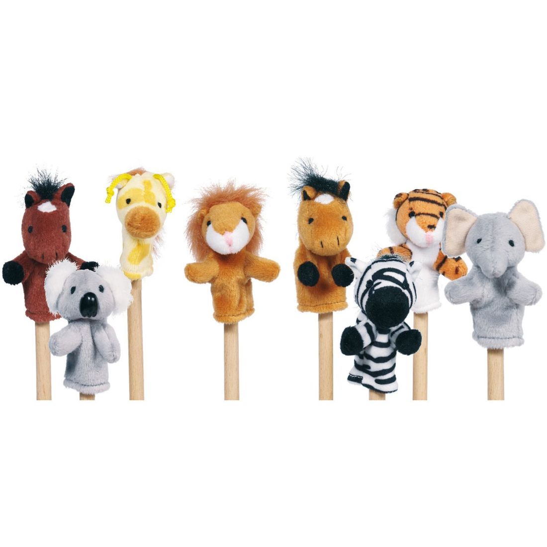 Lot de 8 marionnettes à doigt animaux sauvages (Goki) - Image 2