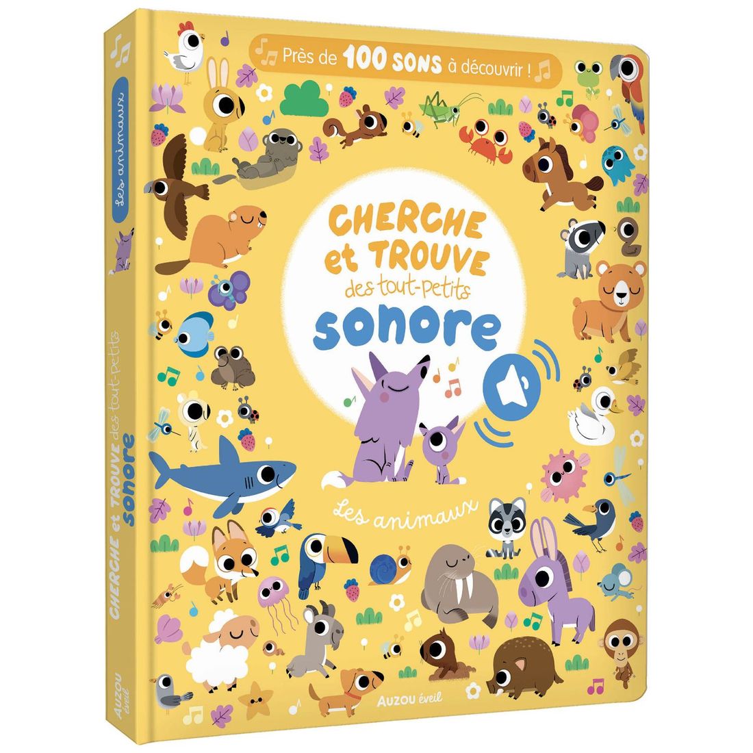 Livre sonore cherche et trouve des tout-petits Les animaux (Auzou Editions) - Couverture