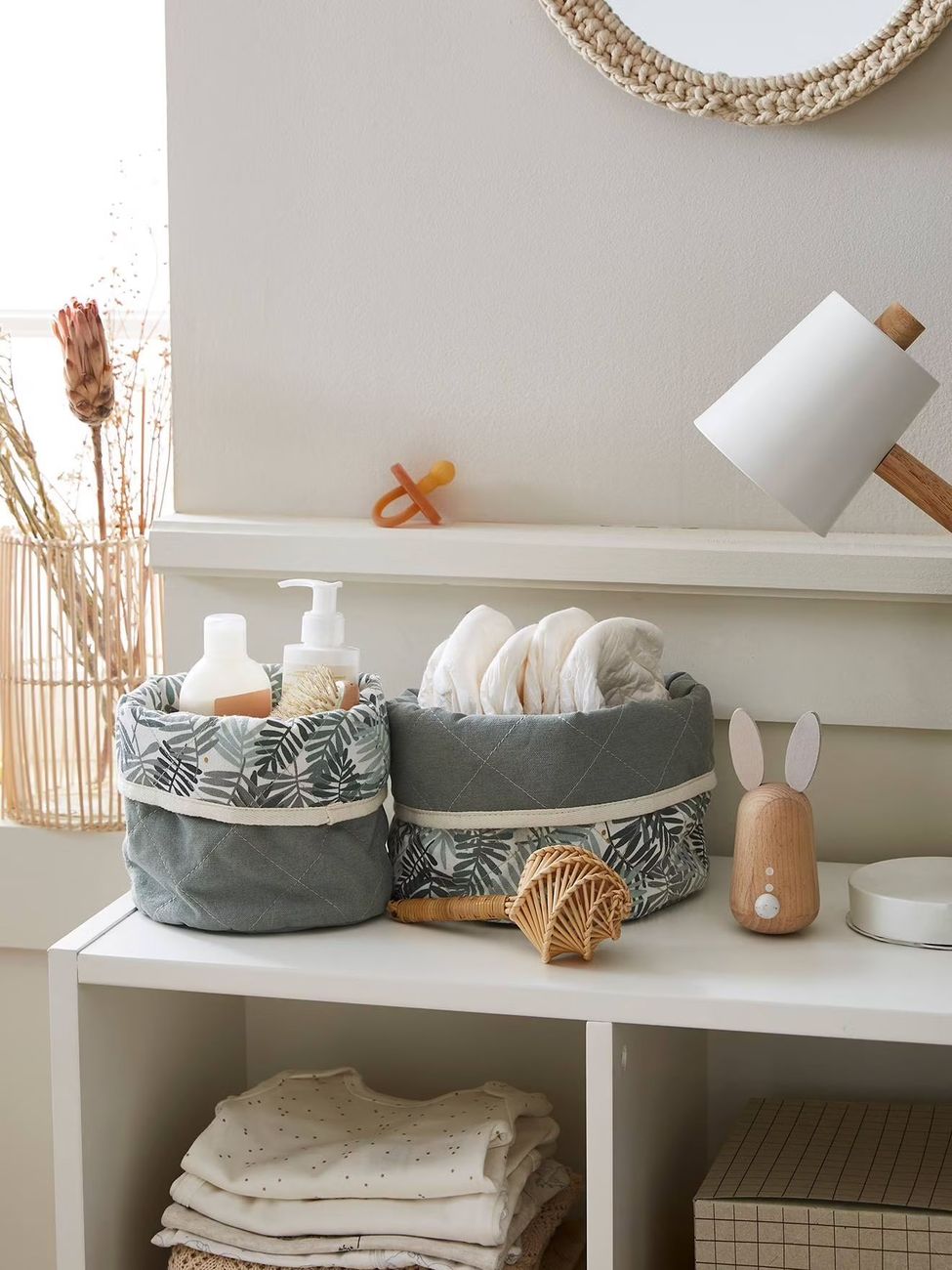 Lot de 2 petits paniers de rangement réversibles HANOÏ beige (Vertbaudet) - Image 2