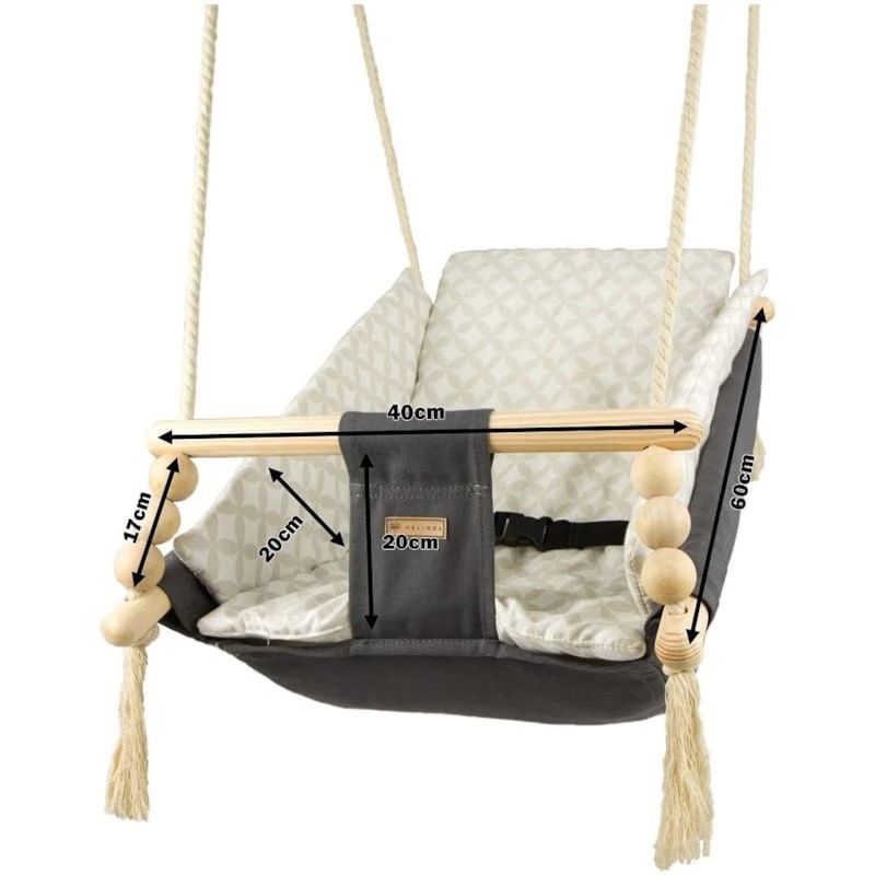 Bascule pour bébé gris, bleu marine (Velinda) - Image 3