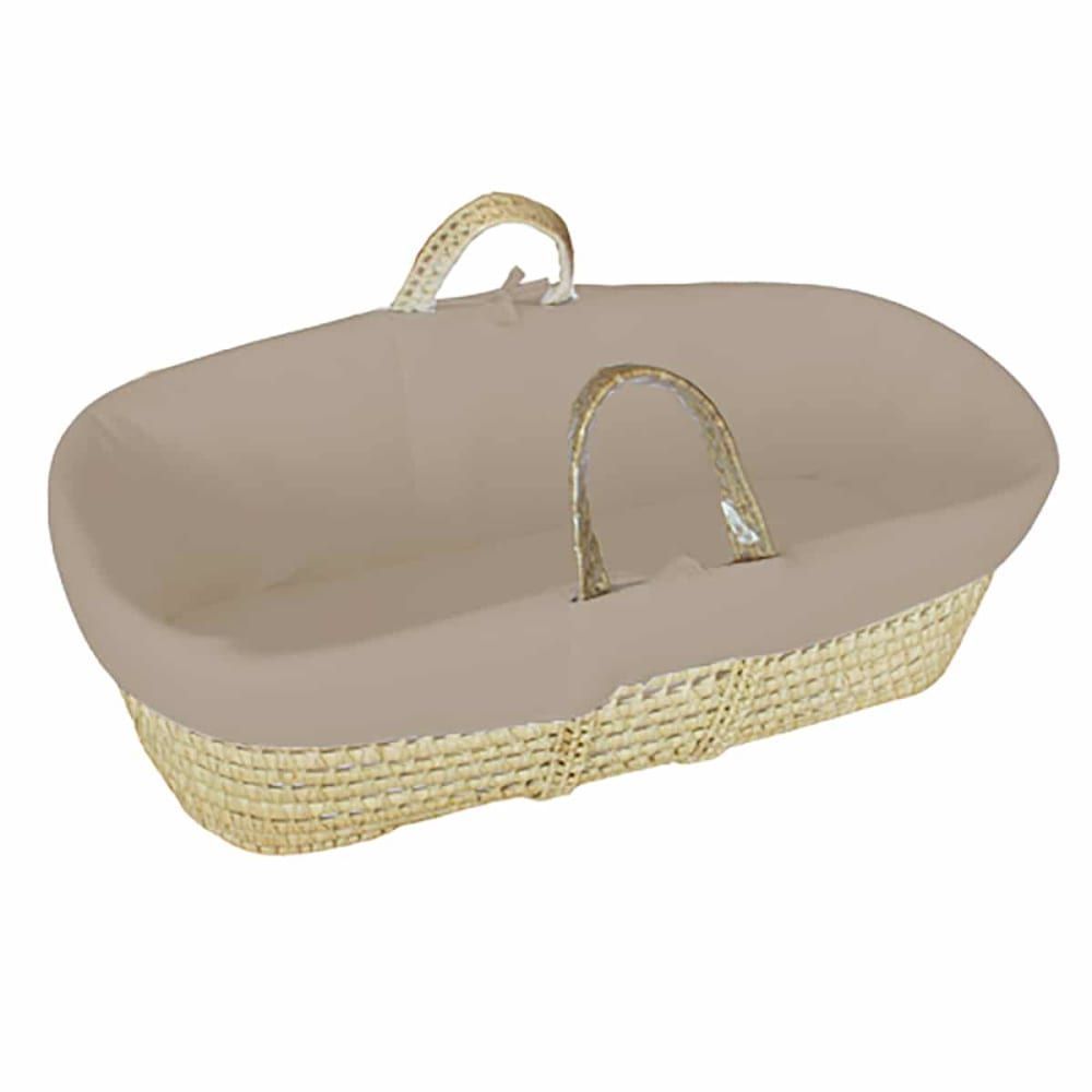 Couffin bébé avec matelas, habillage en velours - coton bio - noisette (Premiers Moments) - Image 1
