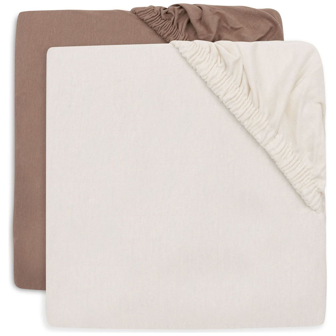Lot de 2 draps housses en jersey Milky Coffee-Ivory (60 x 120 cm) (Jollein) - Couverture