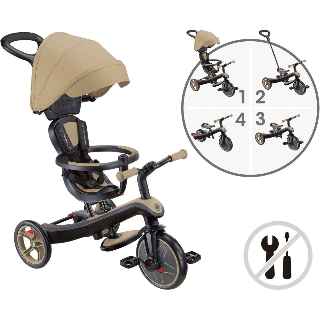 Tricycle évolutif Explorer 4 en 1 V2 Sable (Globber) - Image 8