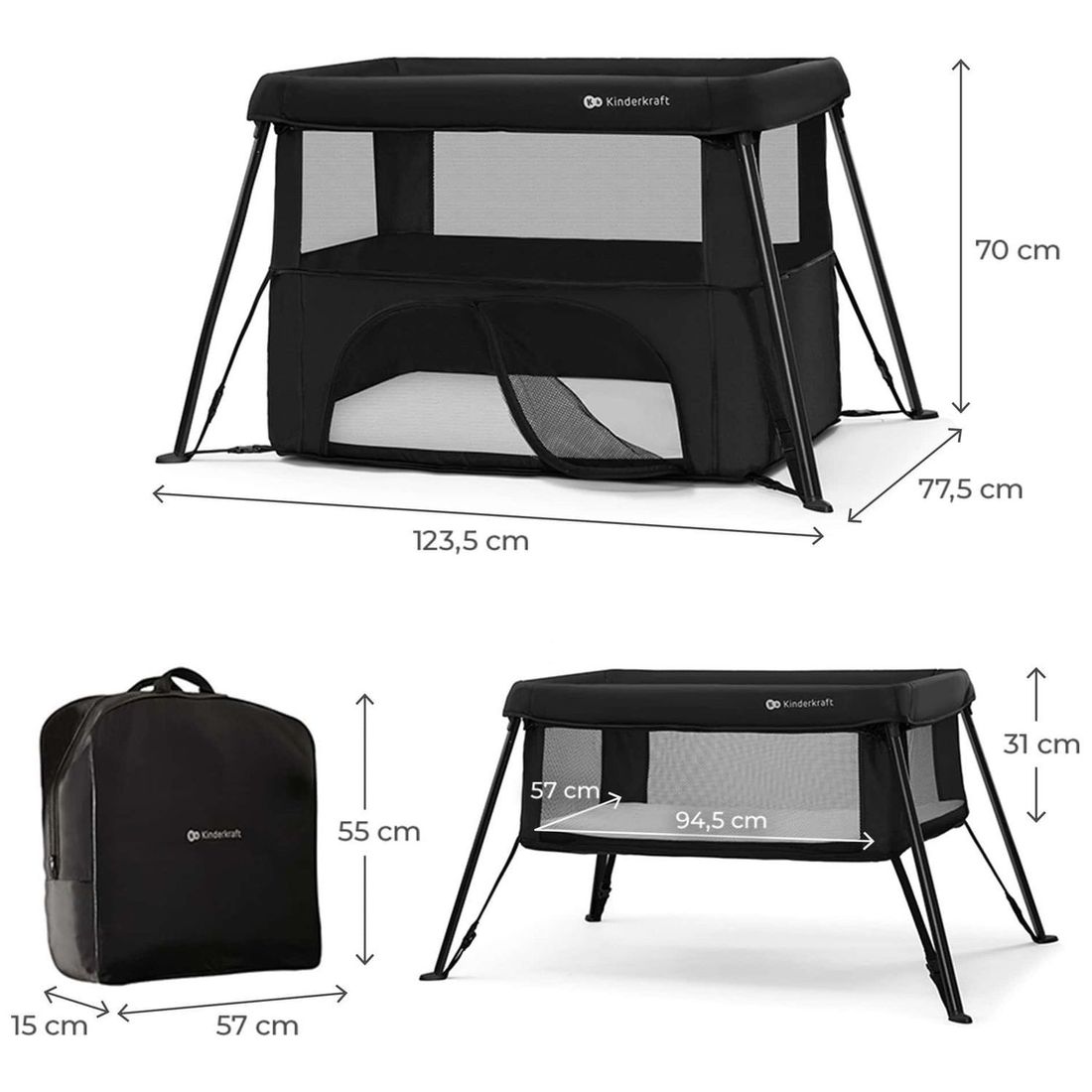 Lit bébé 3 en 1 Cami Black (Kinderkraft) - Image 9