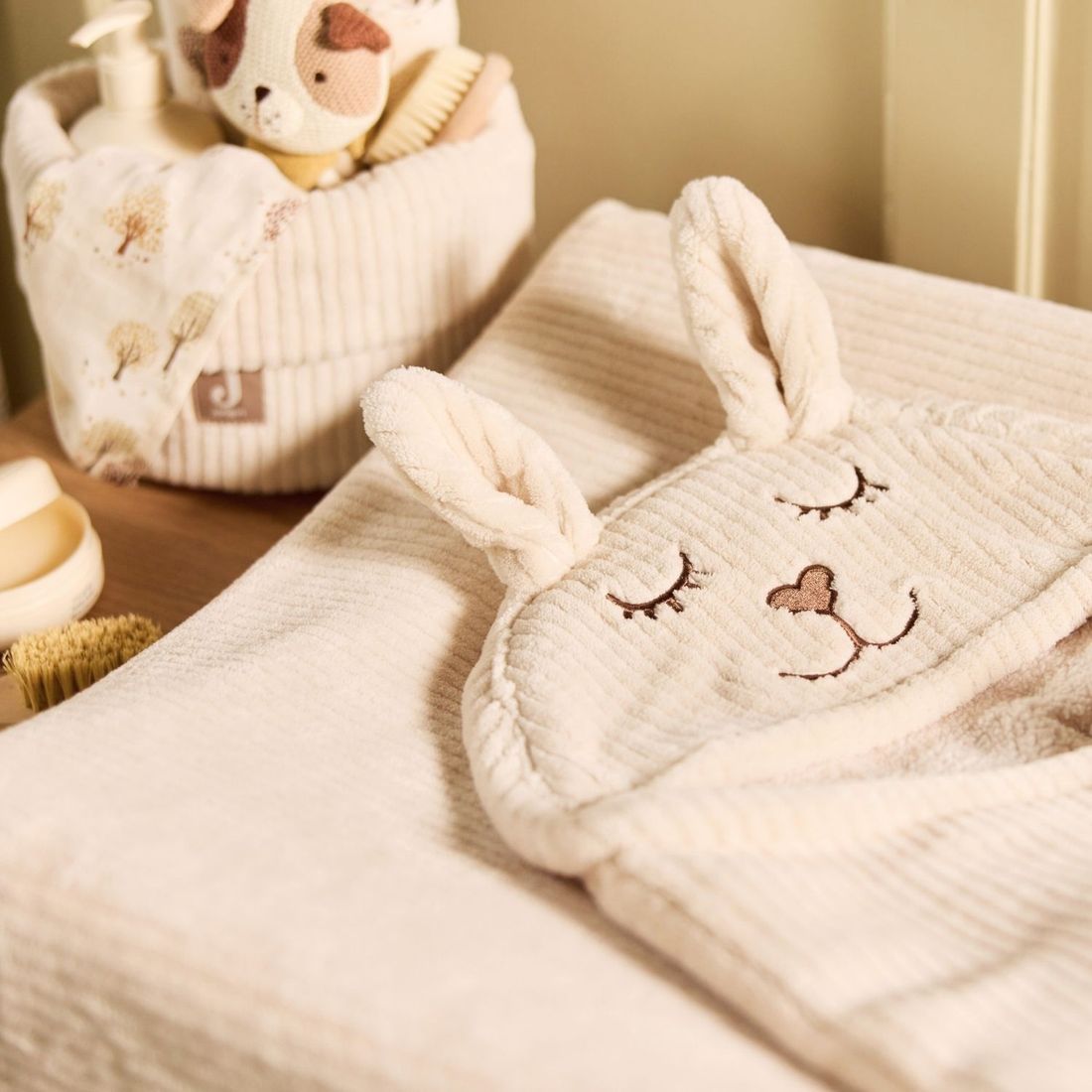 Couverture nomade Bunny Cloudy Rib Oatmeal (Jollein) - Image 4