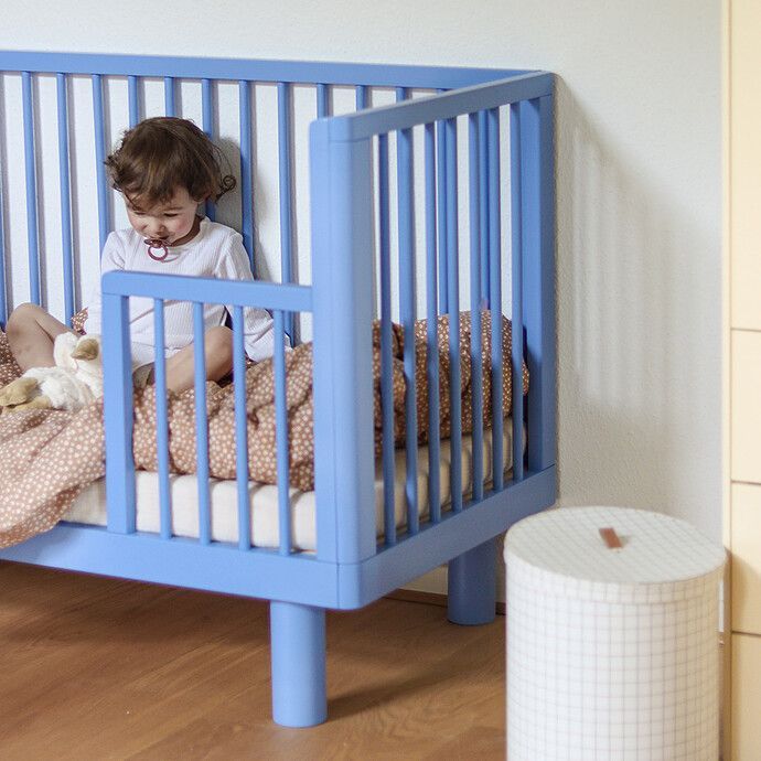 Lit Bébé Evolutif Nox Bleu - 60 x 120 cm (Karl & Fric) - Image 4