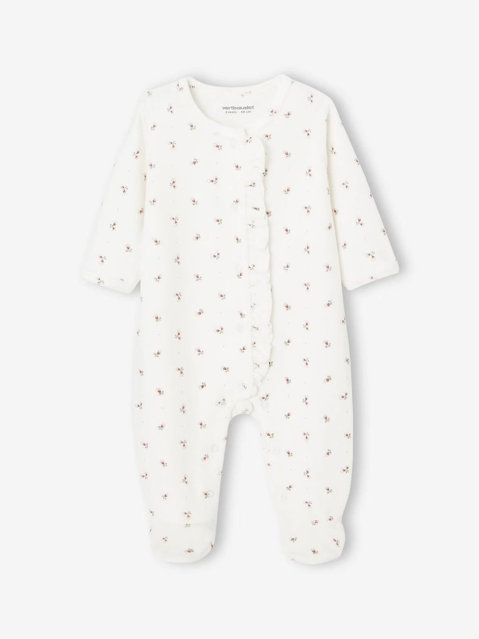 Lot de 2 pyjamas bébé fille en velours vieux rose (Vertbaudet) - Image 2