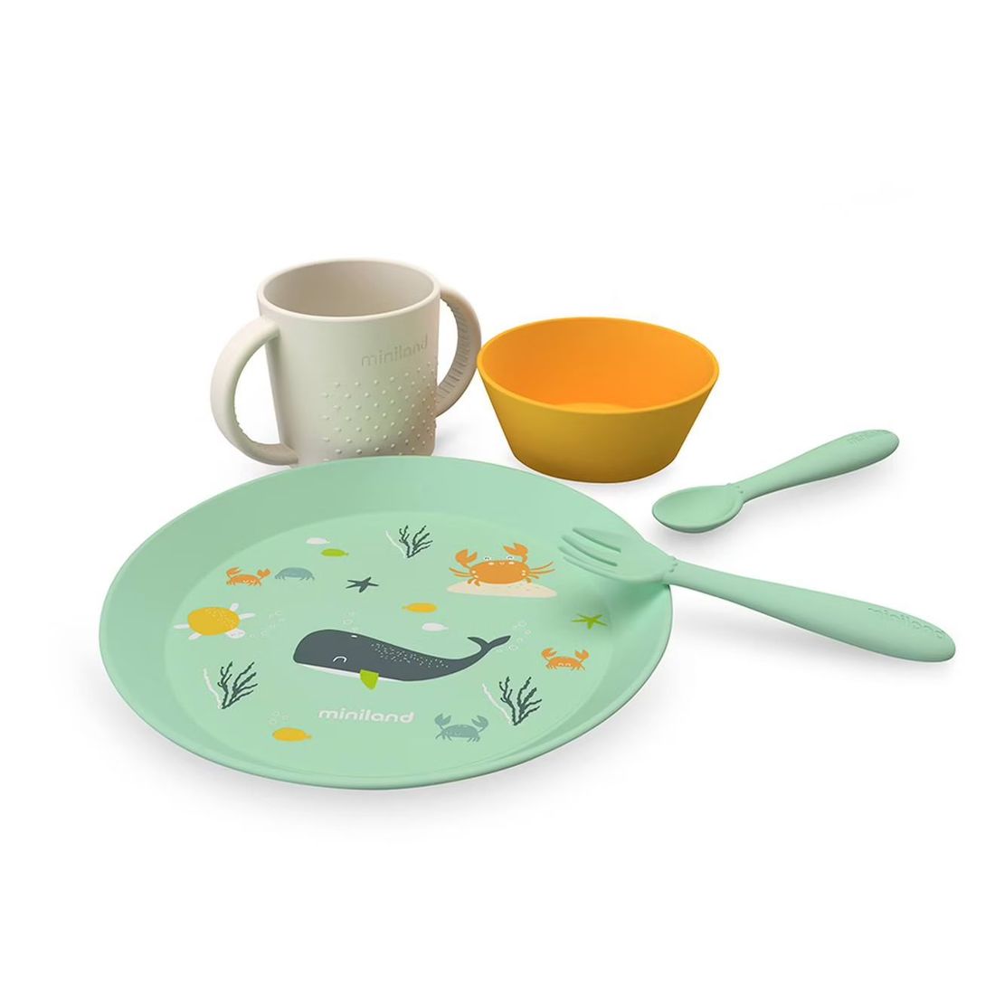 Coffret Repas Océan Vaisselle Enfant Bleu (Miniland) - Image 1