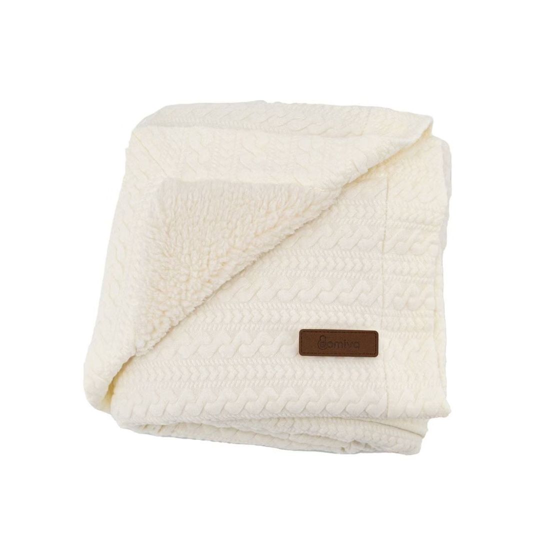 Couverture Réversible Pour Enfant Effet Maille Crème (Domiva) - Couverture