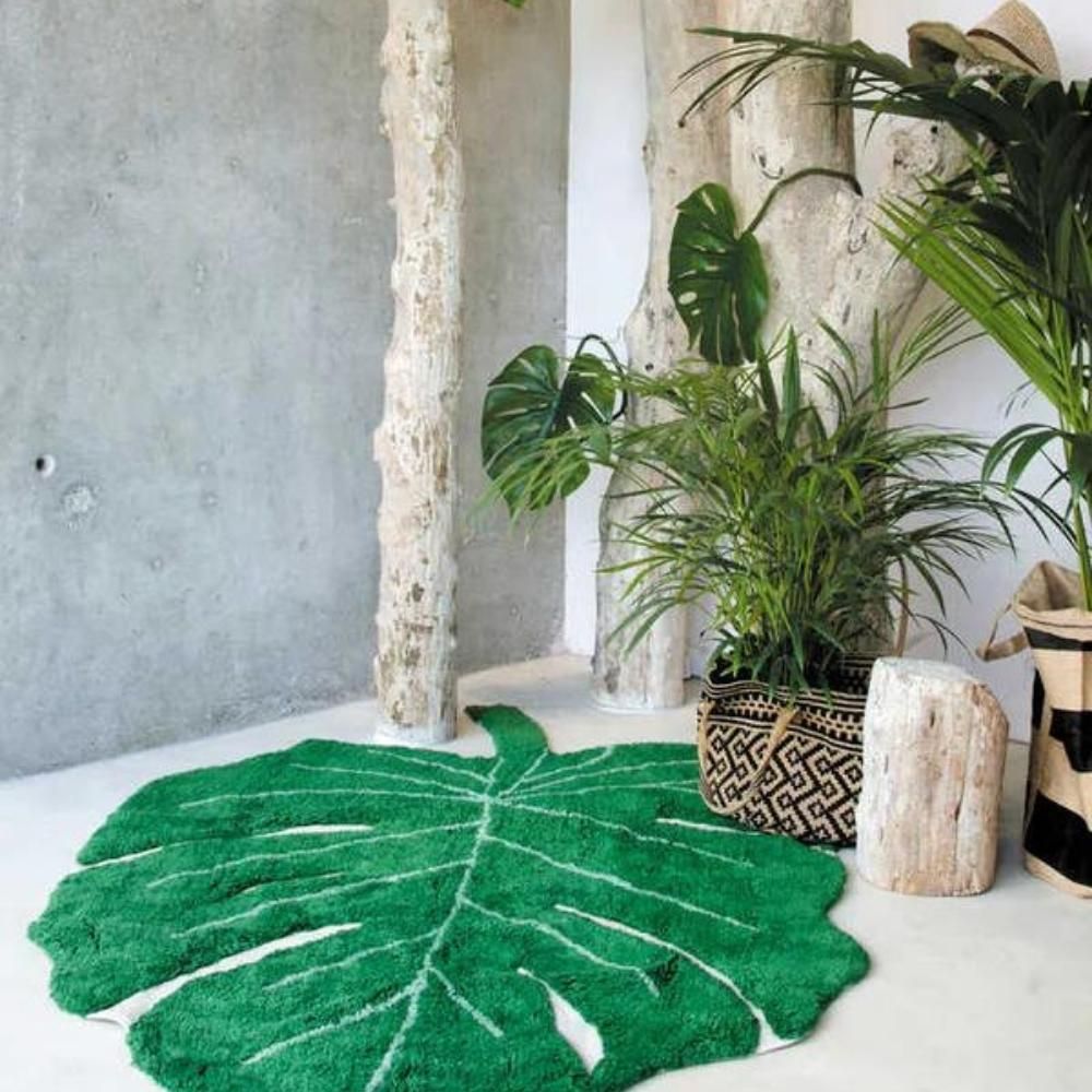 Tapis lavable Monstera Leaf vert (120 x 160 cm) (Lorena Canals) - Image 4