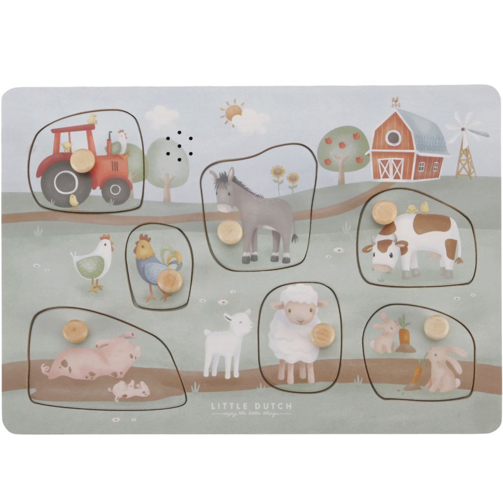 Puzzle sonore en bois Little Farm (Little Dutch) - Image 1