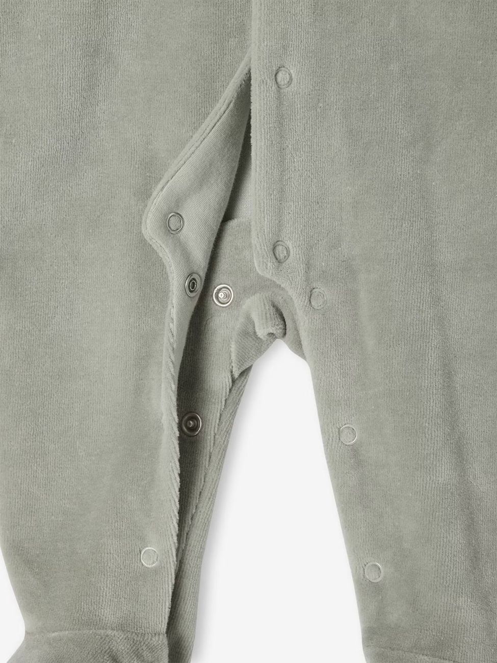 Pyjama bébé fille velours collerette imprimée vert sauge (Vertbaudet) - Image 2