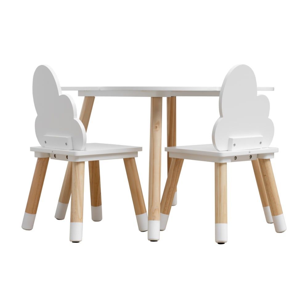 Ensemble de table basse et 2 chaises pour enfants blanc (Mobili Rebecca) - Couverture
