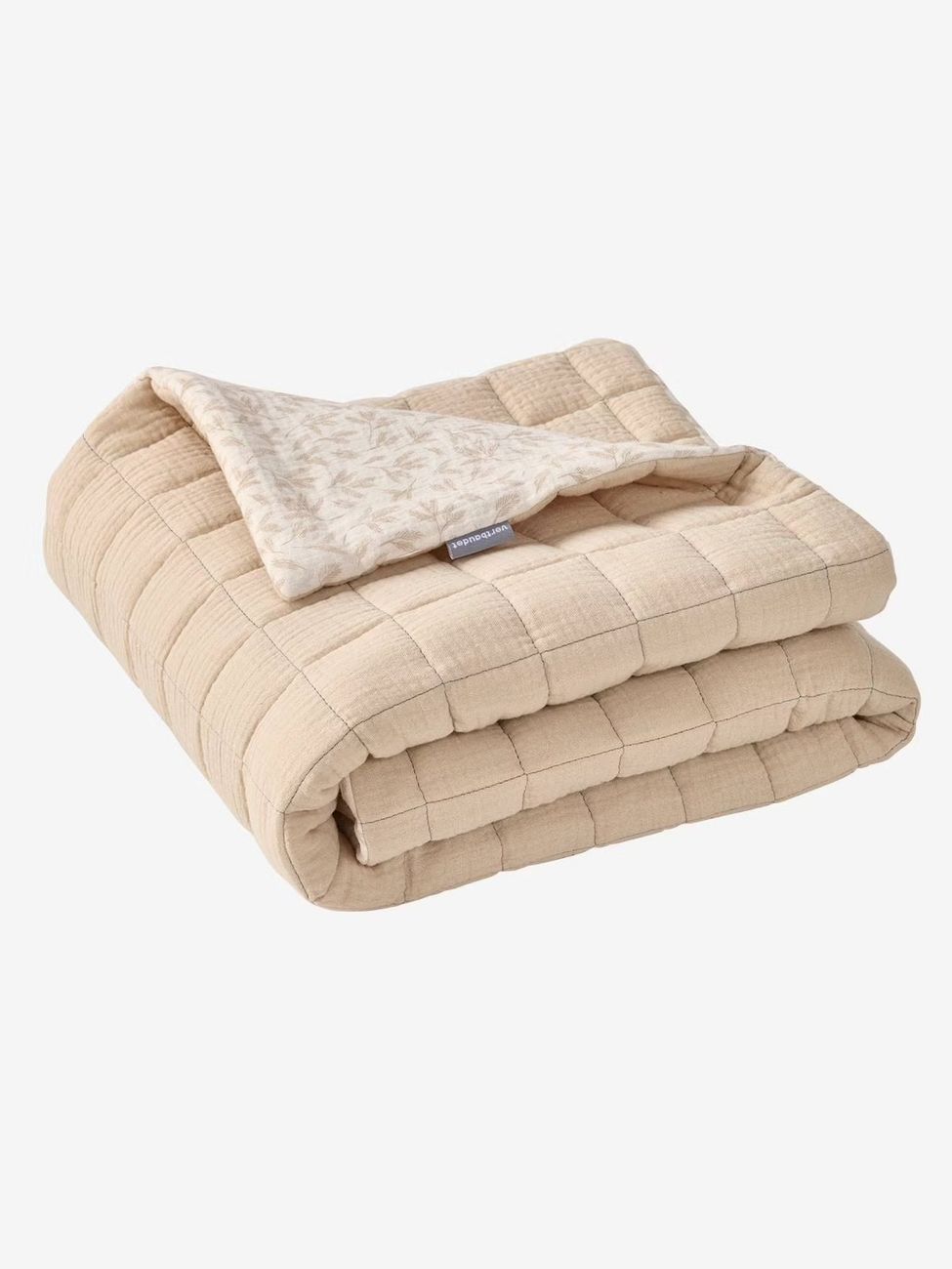 Couverture / Fond de parc bébé en gaze de coton HYGGE beige imprimé (Vertbaudet) - Image 1