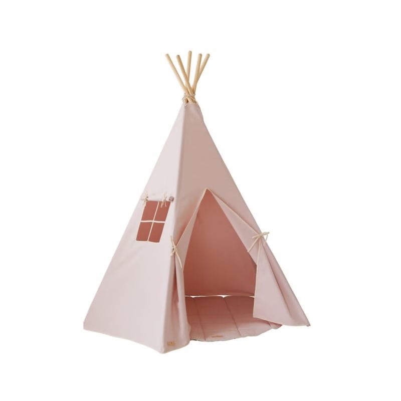 Tente tipi avec tapis rose et beige (Moi Mili) - Image 1
