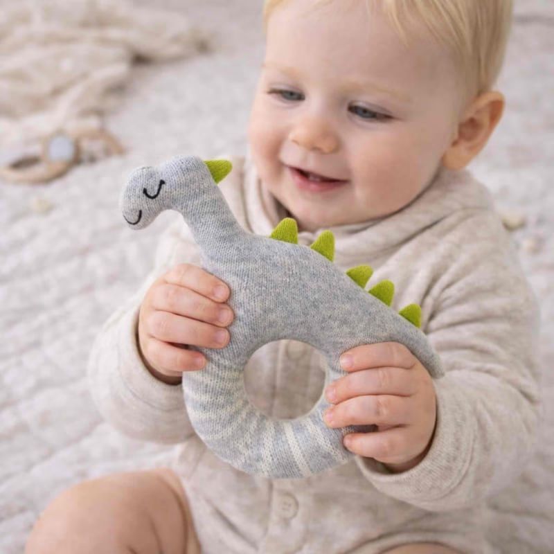 Hochet bébé coton tricoté dinosaure (Sevira Kids) - Image 2