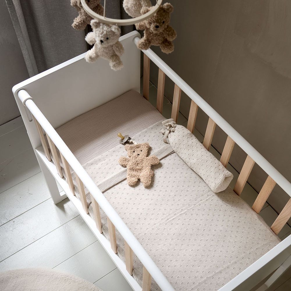 Petite Amélie | Lit cododo Nuage | Lit bébé 2 en 1 | Bois de hêtre massif | Blanc et naturel | 45x90 cm (Petite Amélie) - Image 9