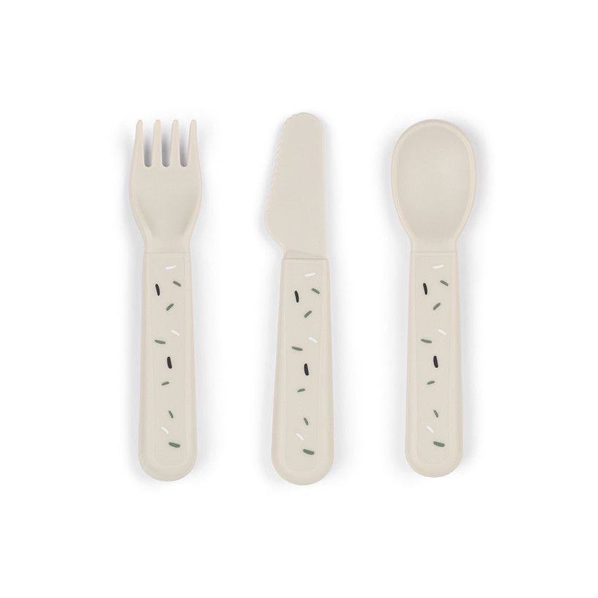 Set de 3 couverts Foodie Confetti sable - Ecru (Done by deer) - Image 1