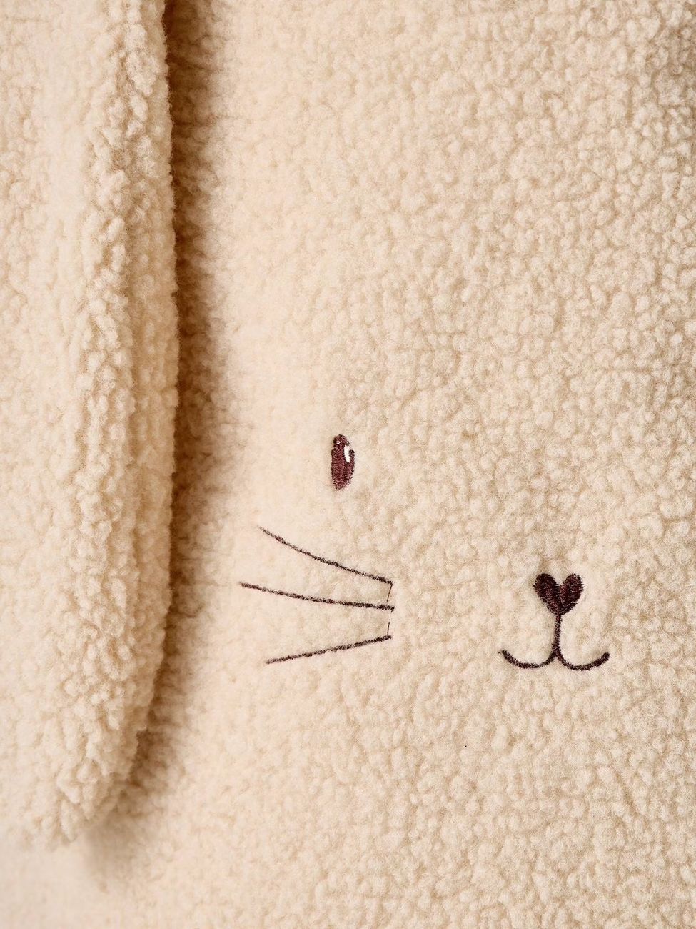 Panier de rangement lapin en sherpa sable (Vertbaudet) - Image 2