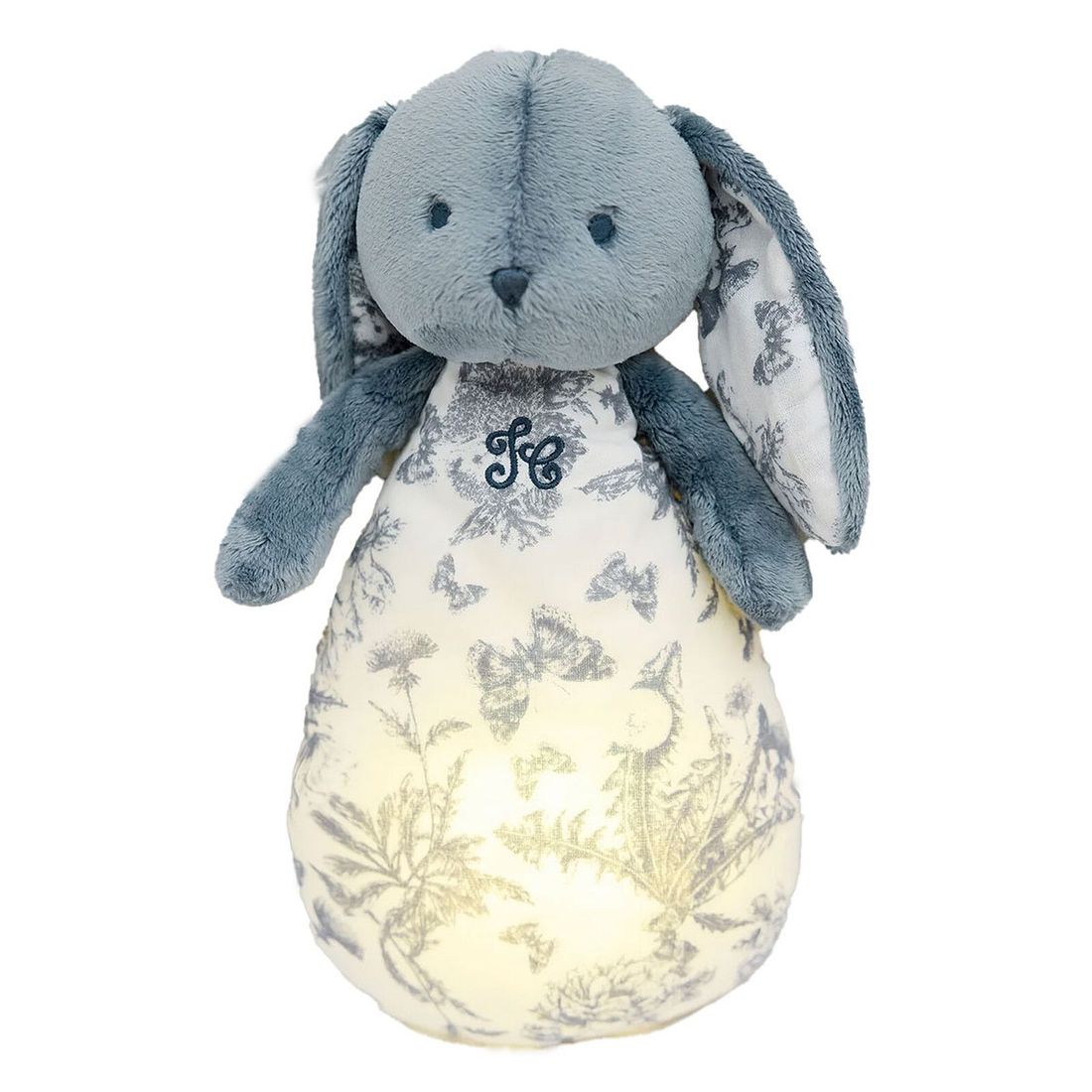 Augustin le Lapin Veilleuse Musical - Toile de Jouy Bleu (Tartine et Chocolat) - Image 1