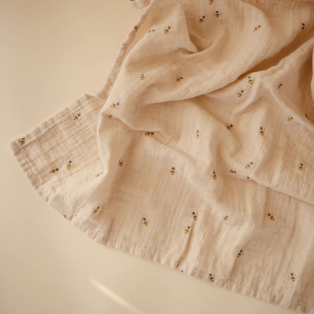 Maxi lange en coton Bee (120 x 120 cm) (Mushie) - Image 5