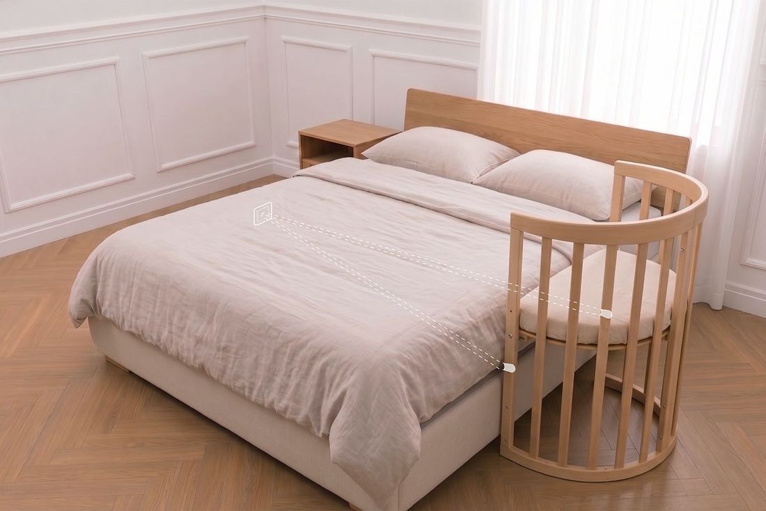 - Berceau Évolutif 7 en 1 Ovale avec Matelas - Naturel - Naturel (Mon Lit Cabane) - Image 9