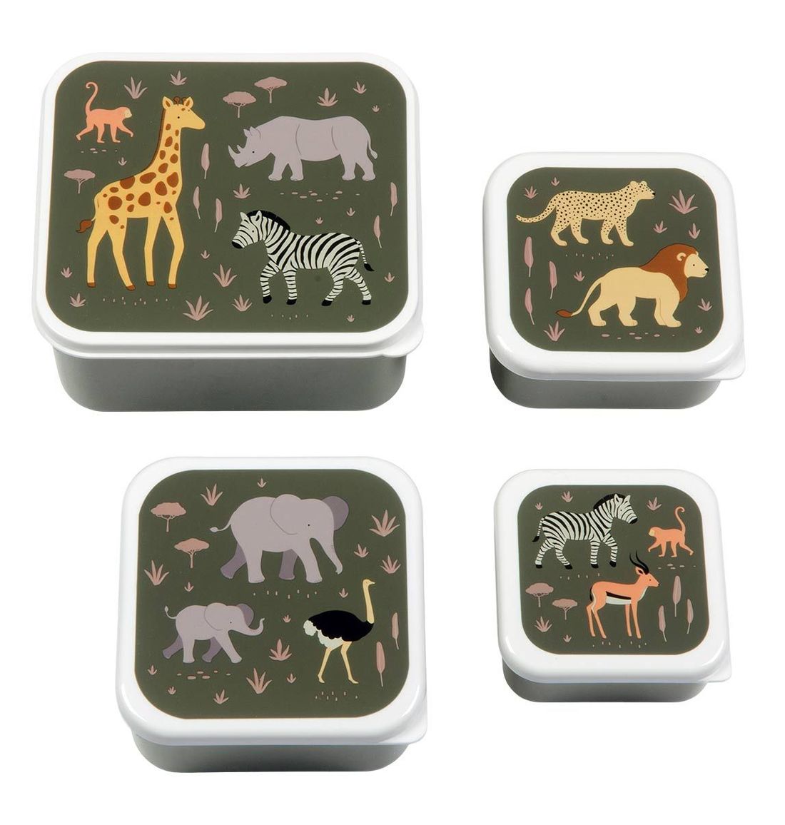 Lot de 4 boîtes à goûter Savane (A Little Lovely Company) - Image 7